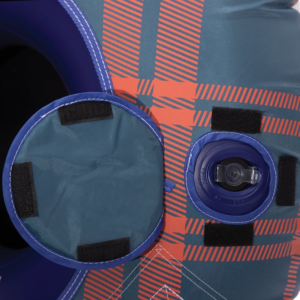 RTIC Tough Snow Tubes Slate Blue/Orange Plaid - Image 3