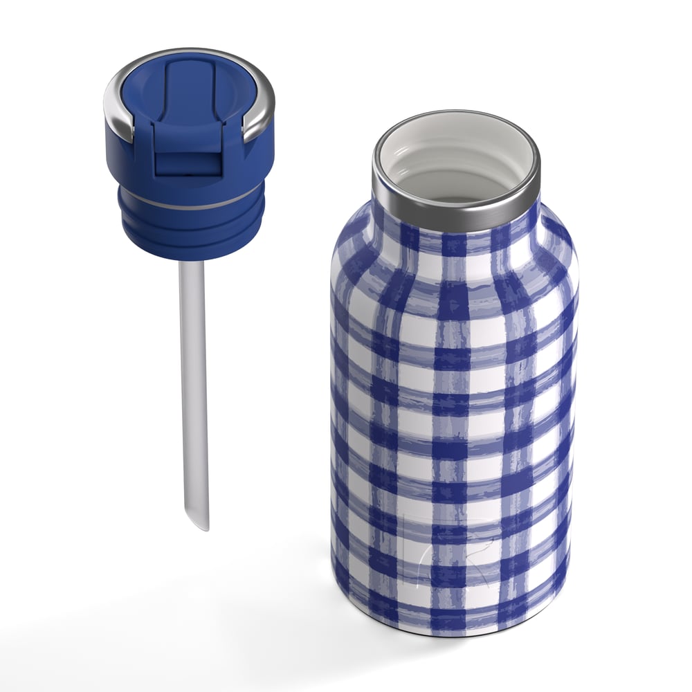 12oz Little Journey Bottle Cobalt Gingham - Image 8