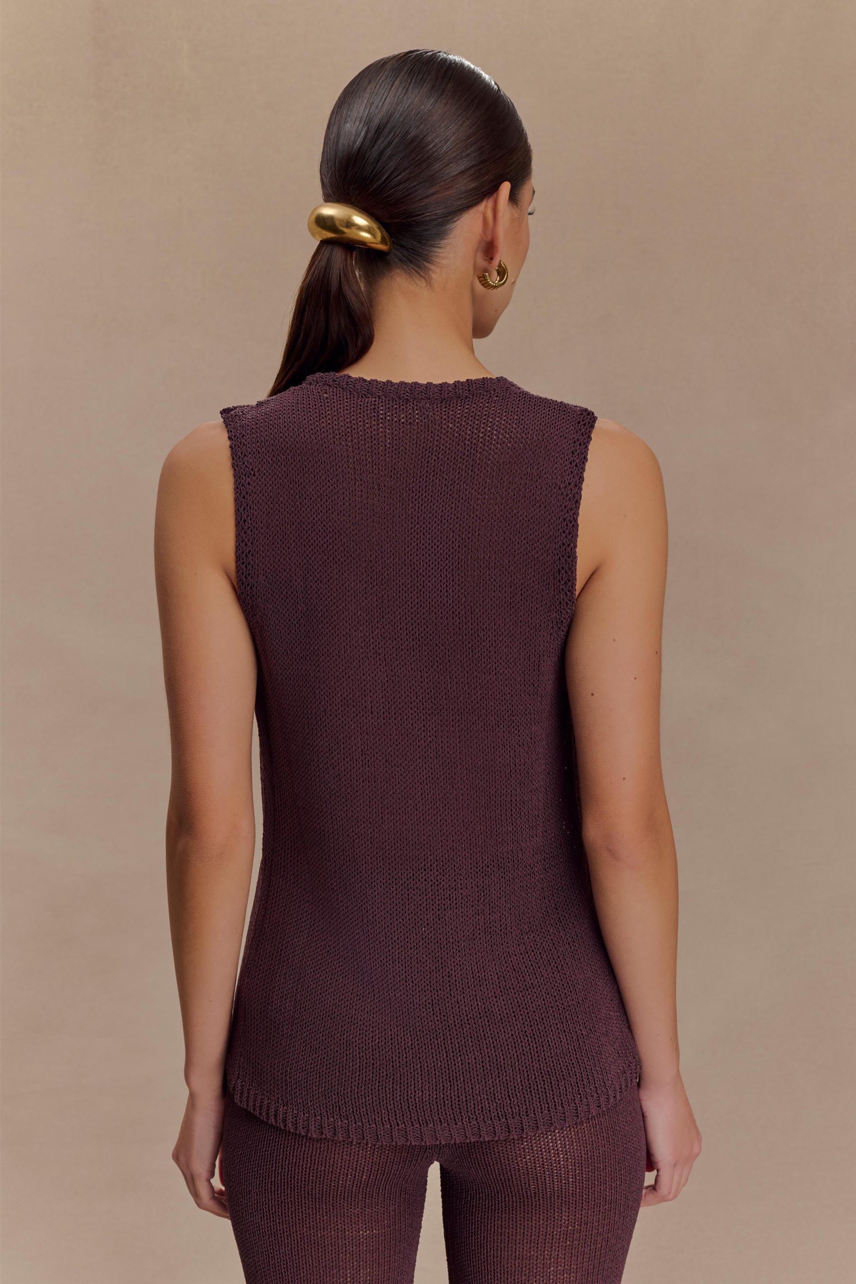 Malani Knit Top With Hardware - Chocolate - Image 2
